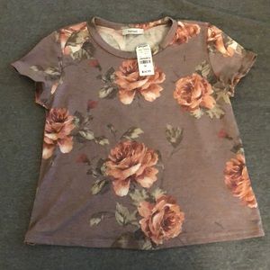 Juniors floral crop top